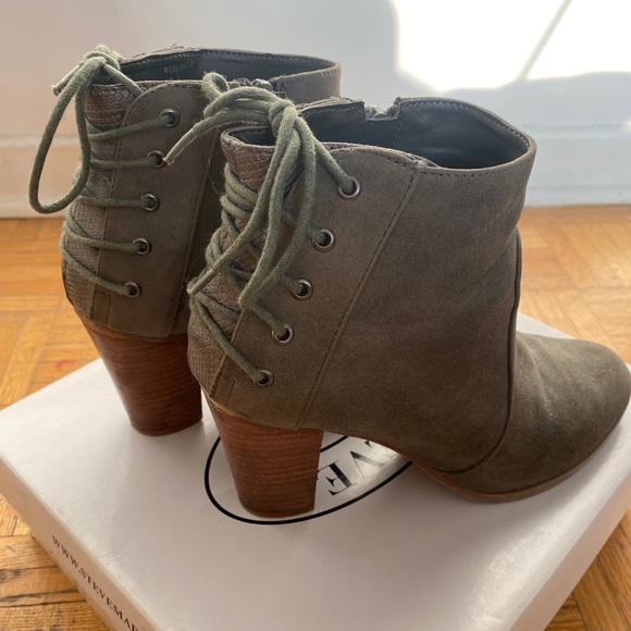 Steve Madden Army Green Ankle Boots - Picture 2 of 4